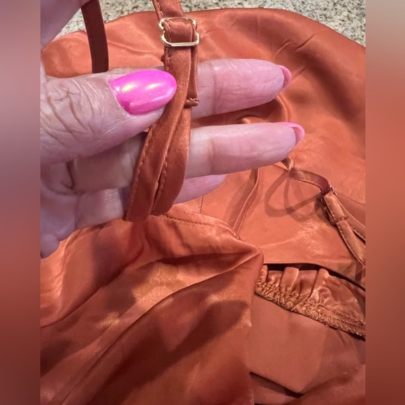 WeWoreWhat Slip Wide Leg Jumpsuit, size Small NWT straps & zipper color clay - Picture 7 of 14